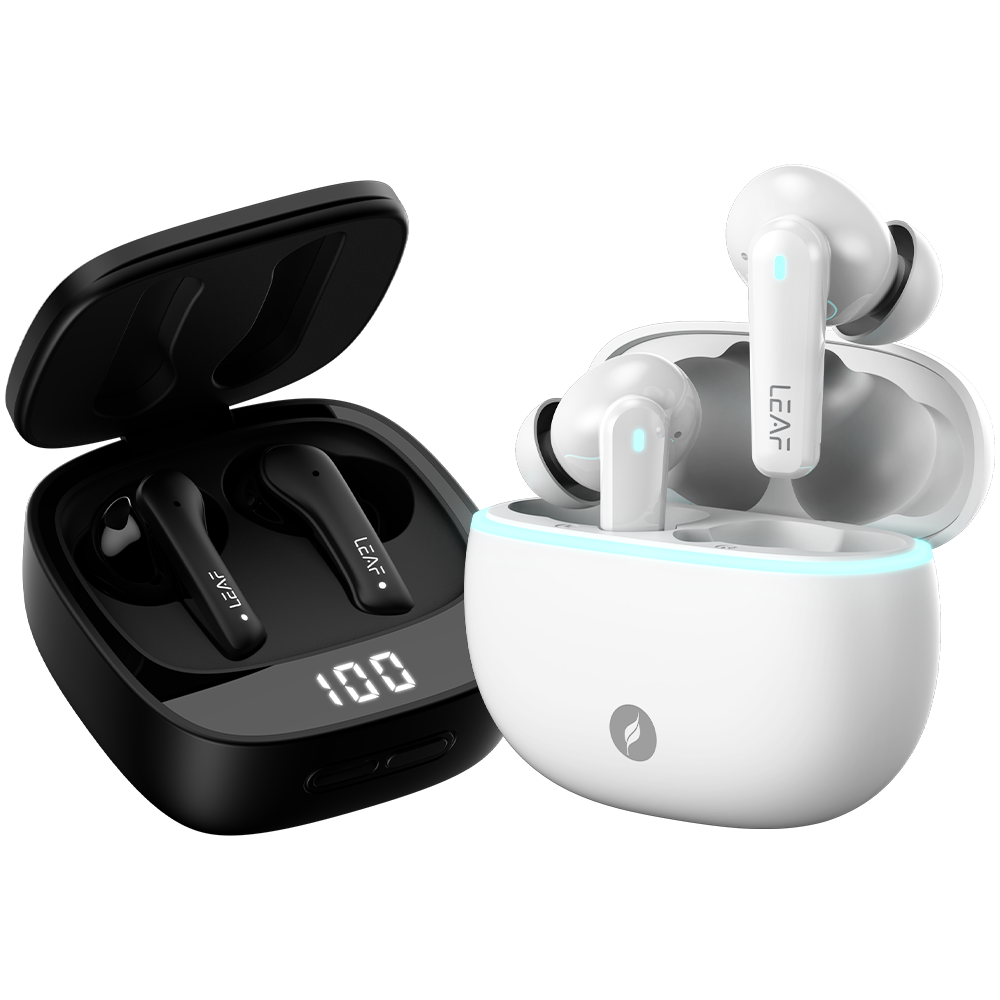 Combo: LEAF BUDS X614 ANC (CARBON BLACK) + LEAF BUDS X121 (PURE WHITE) - Leaf Studios