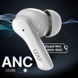 LEAF BUDS X614 ANC TRUE WIRELESS EARBUDS (PURE WHITE) - Leaf Studios