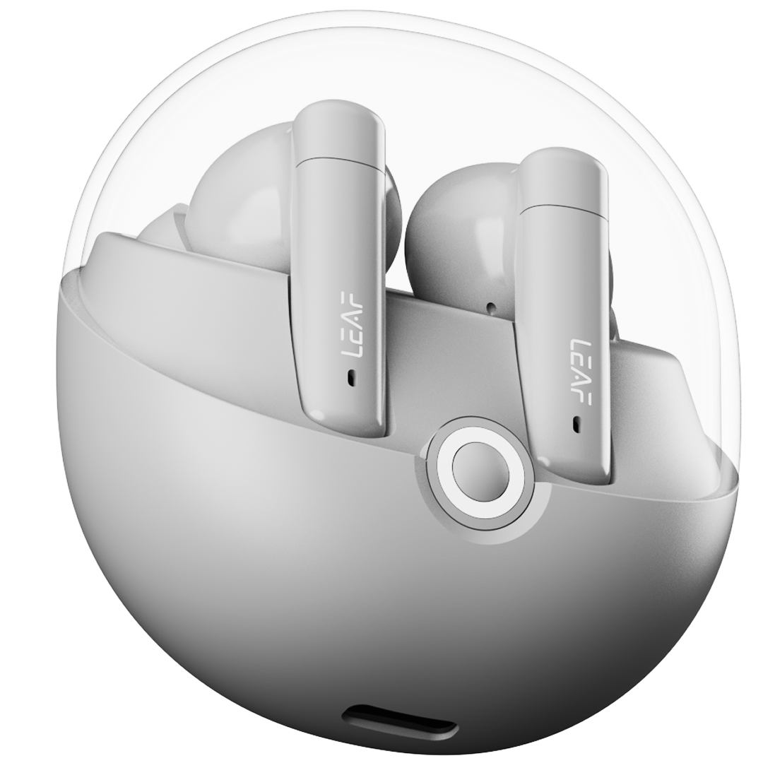 Leaf Buds X514 Wireless Earbuds with ANC & Dual Pairing (Ash Grey)