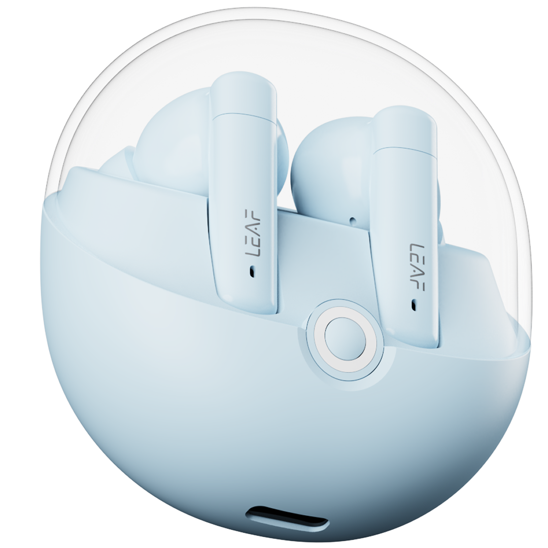 Leaf Buds X514 Wireless Earbuds with ANC & Dual Pairing (Pastel Blue)