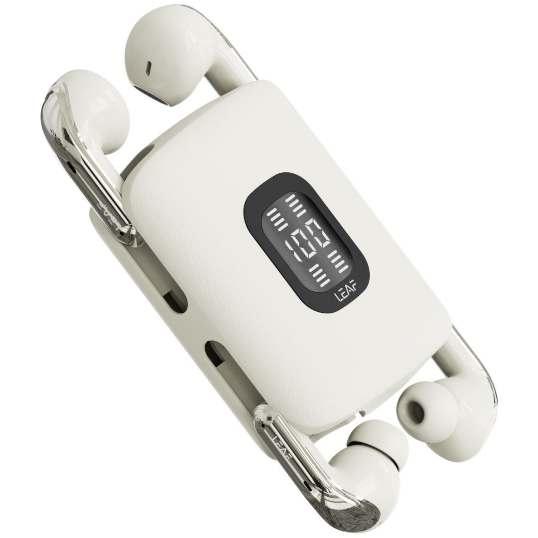 LEAF BUDS X714 ANC EARBUDS WITH 4 BUDS IN 1 CASE (IVORY) - Leaf Studios