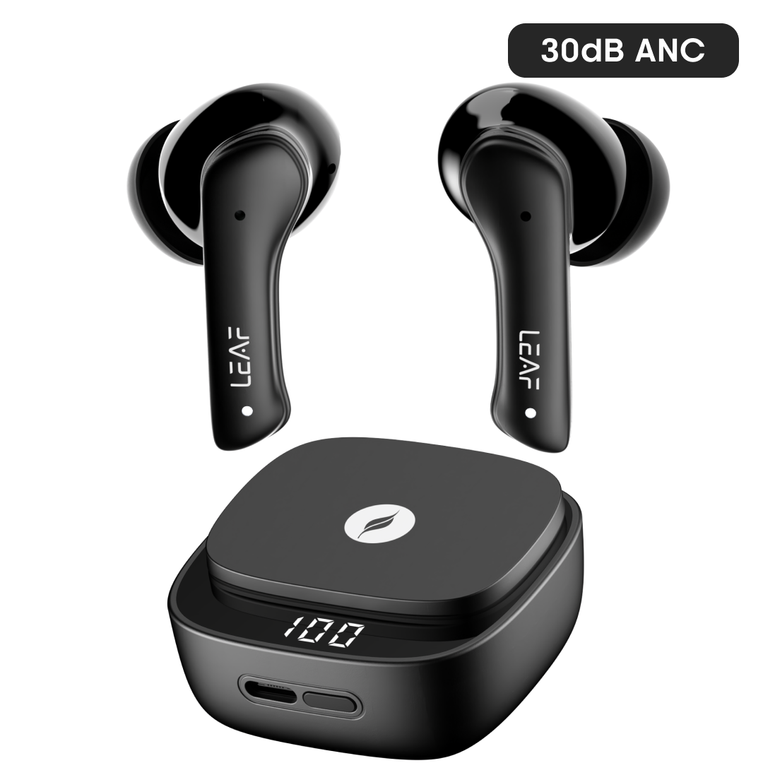 Leaf Buds X614 Wireless Earbuds with ANC (Carbon Black)