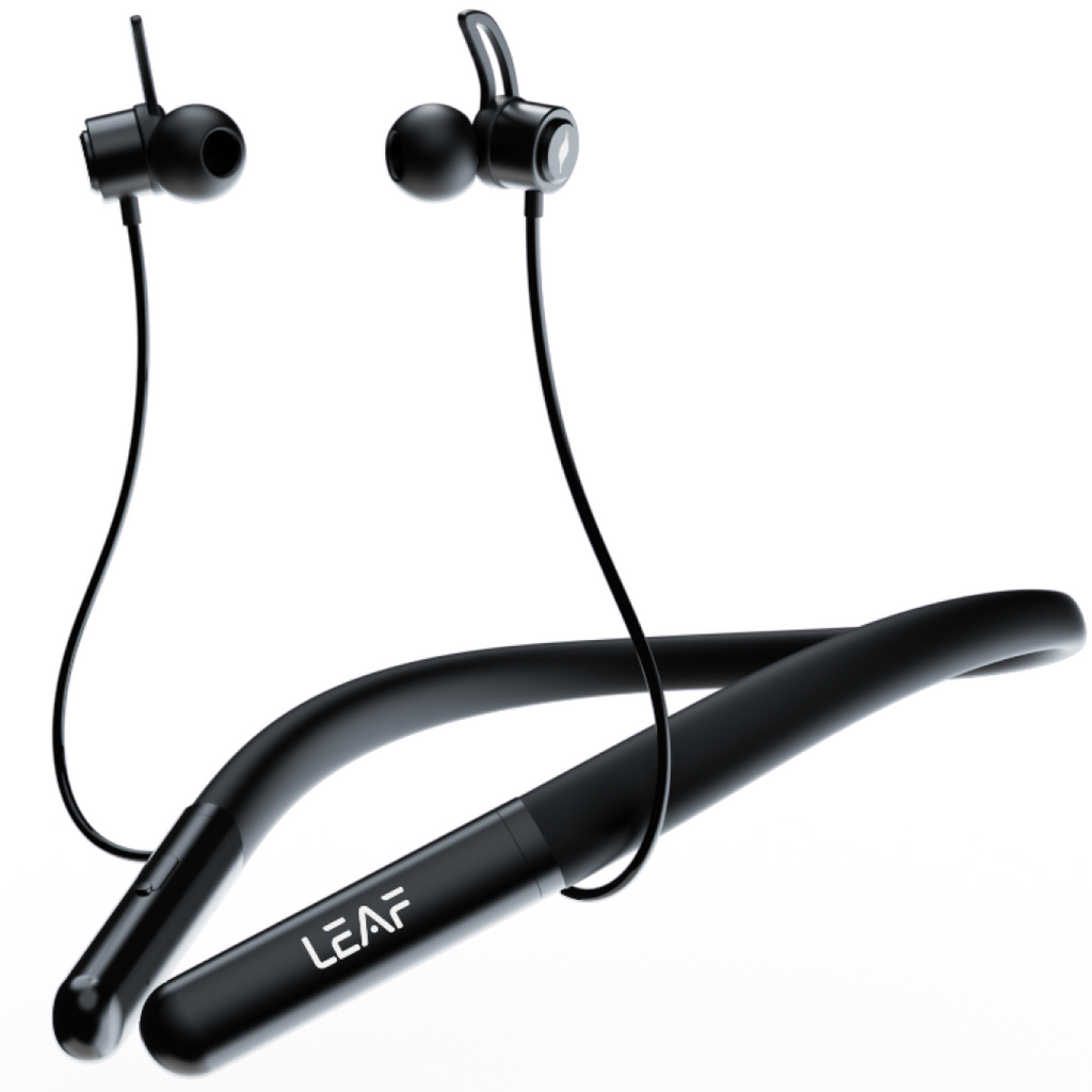 Leaf Rush X342 Wireless Neckband Earphones (Carbon Black)