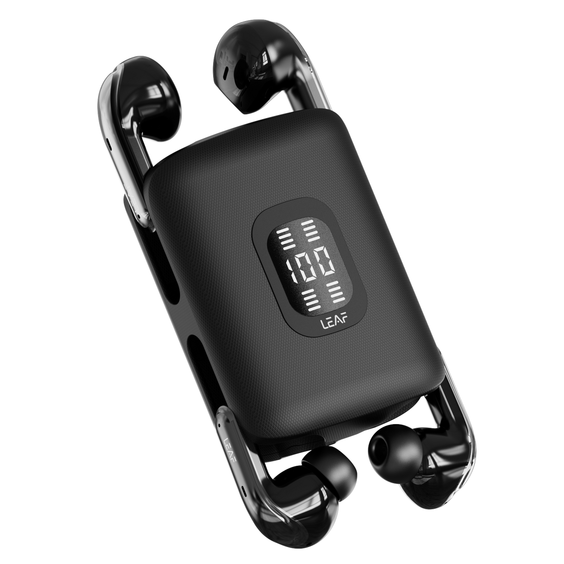 Leaf Buds X714 Wireless 4-In-1 Earbuds with ANC (Carbon Black)