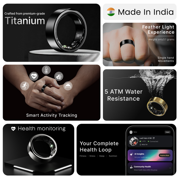LEAF HALO SMART RING (lUNAR SILVER) + SIZING KIT - Leaf Studios