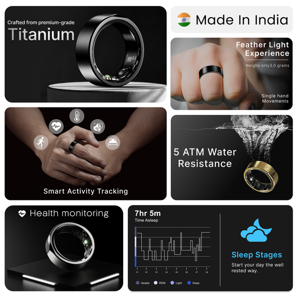 LEAF HALO SMART RING (lUNAR SILVER) + SIZING KIT