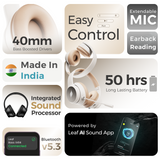 LEAF BASS X414 WIRELESS HEADPHONES- DESERT DUNE