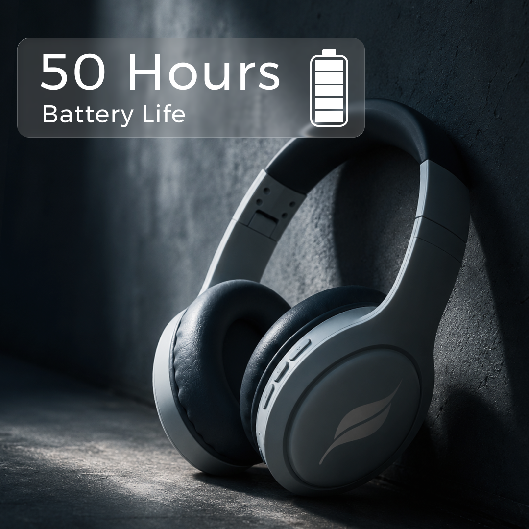Leaf Bass Pro Wireless Headphones (Aqua Grey)