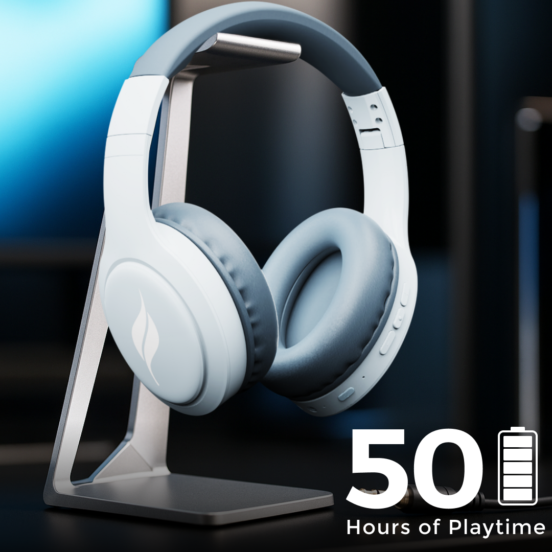 Leaf Bass Pro Wireless Headphones (Aqua Grey)