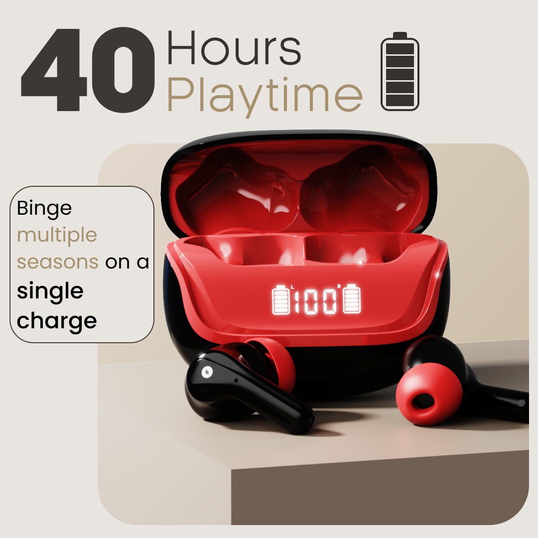 Leaf Buds X214 Wireless Earbuds (Black Blood)