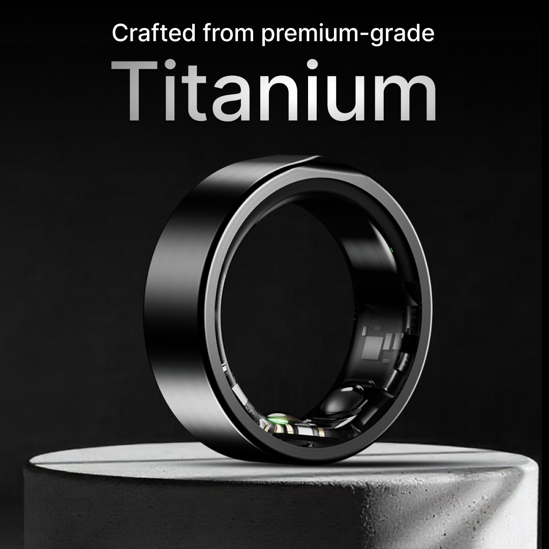 Leaf Halo Smart Ring (Carbon Black) + Sizing Kit