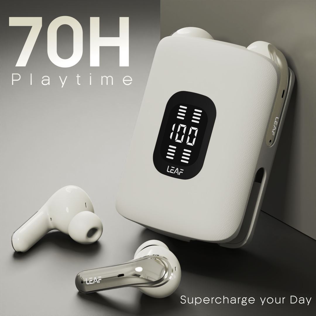 Leaf Buds X714 Wireless 4-In-1 Earbuds with ANC (Ivory)