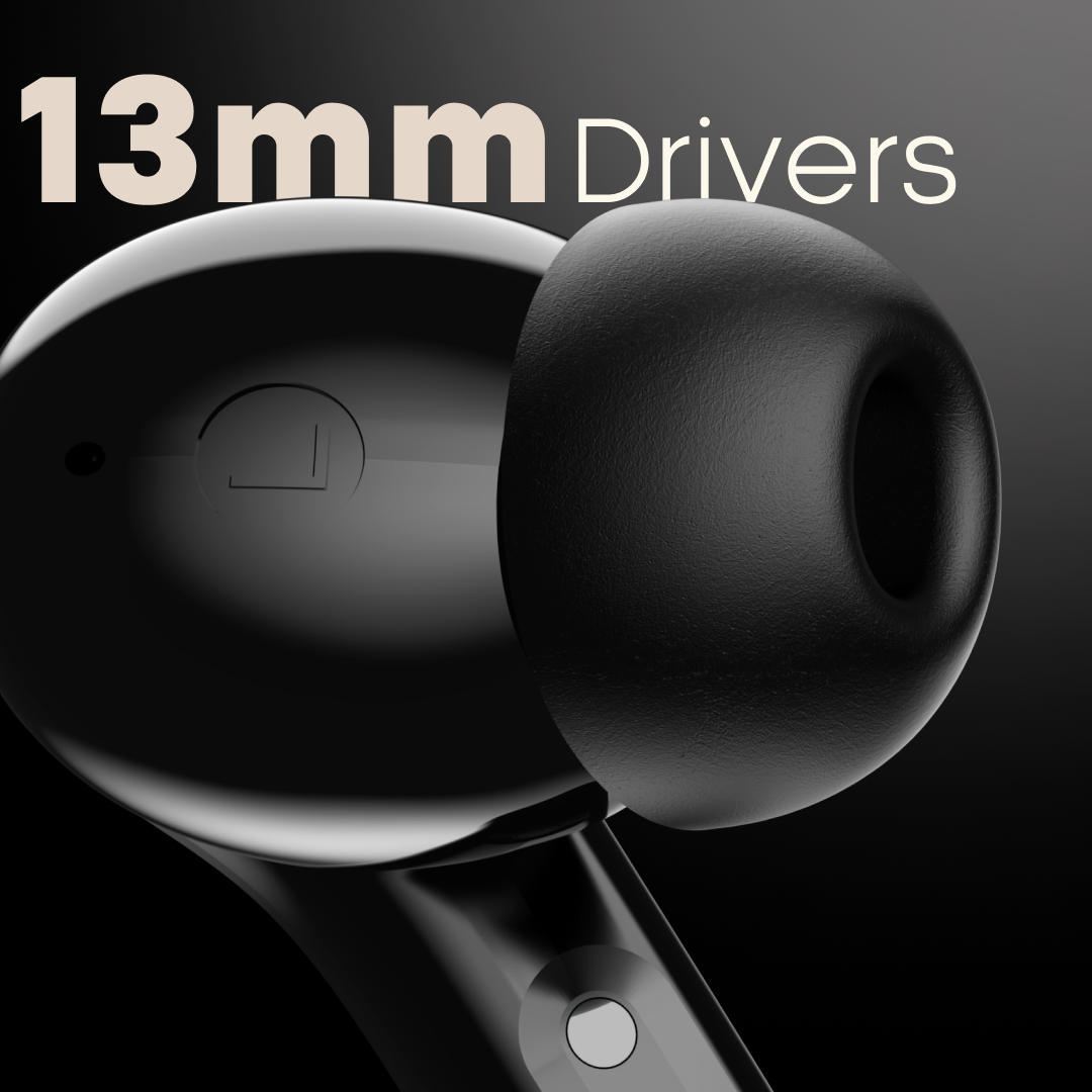 Leaf Buds X614 Wireless Earbuds with ANC (Carbon Black)