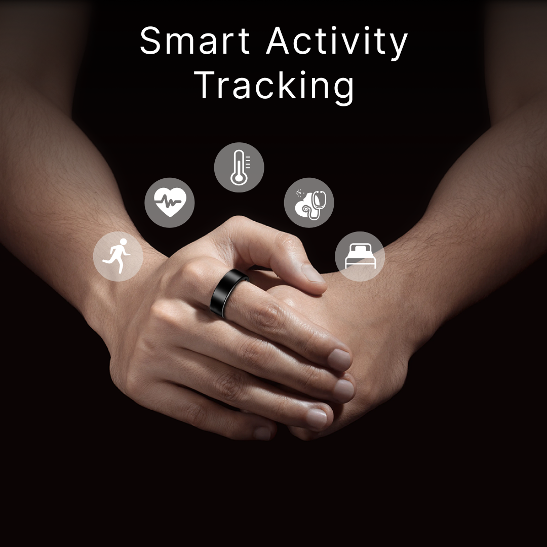 Leaf Halo Smart Ring (Carbon Black) + Sizing Kit