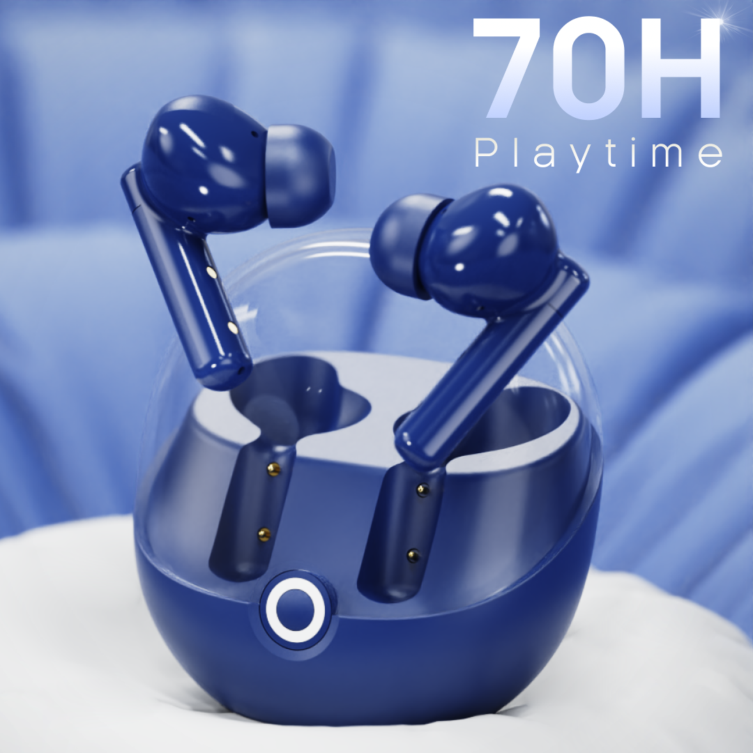 Leaf Buds X514 Wireless Earbuds with ANC & Dual Pairing (Midnight Blue)