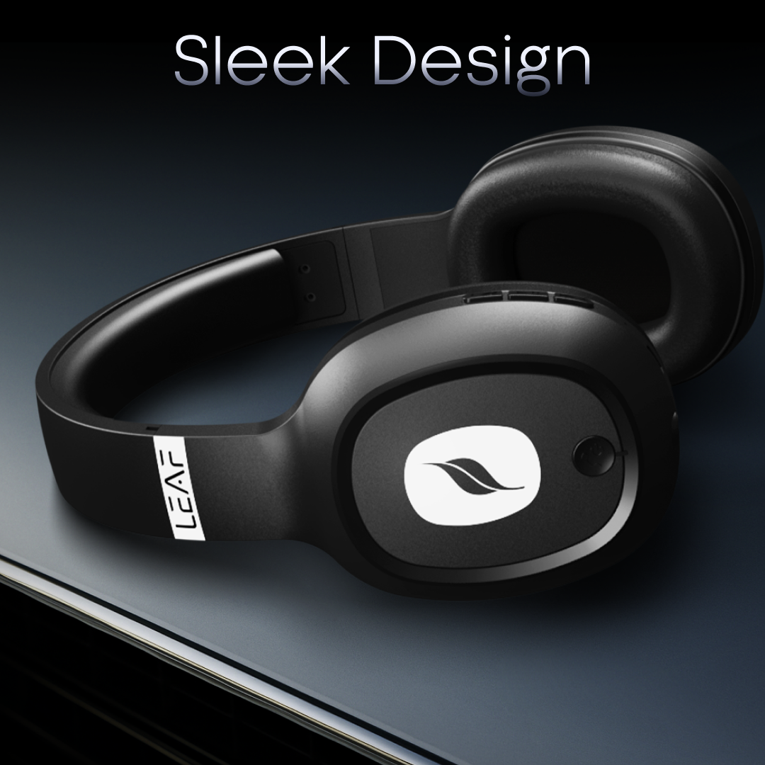 Leaf Bass Wireless Headphones (Carbon Black)