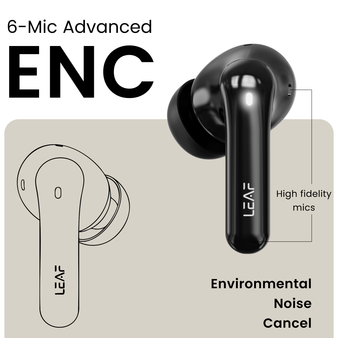 Leaf Pods X1 Wireless Earbuds with Hybrid ANC