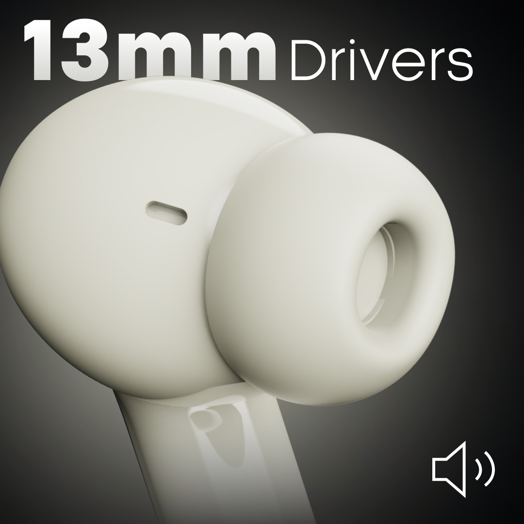 Leaf Buds X714 Wireless 4-In-1 Earbuds with ANC (Ivory)