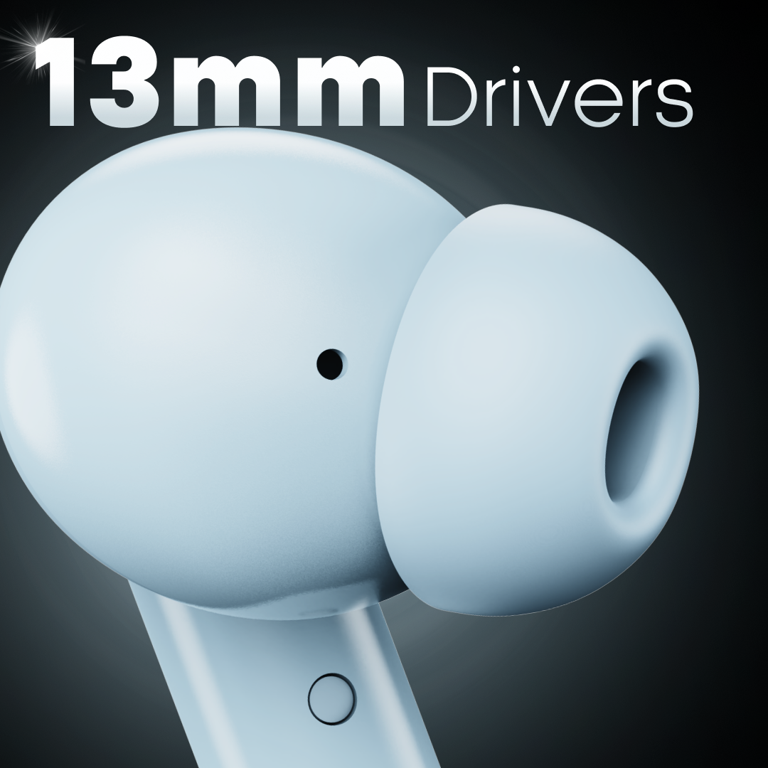 Leaf Buds X514 Wireless Earbuds with ANC & Dual Pairing (Pastel Blue)