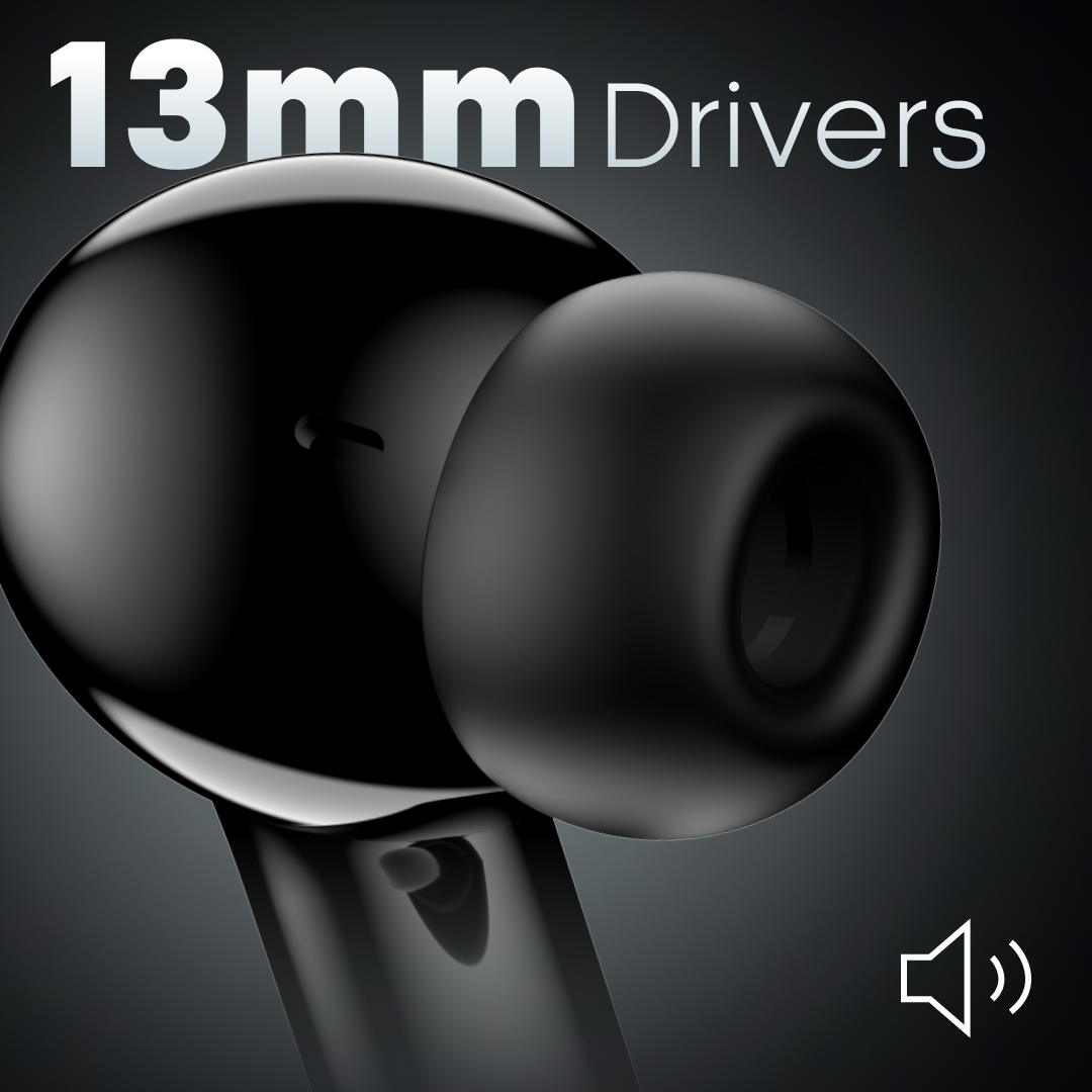 Leaf Buds X714 Wireless 4-In-1 Earbuds with ANC (Carbon Black)