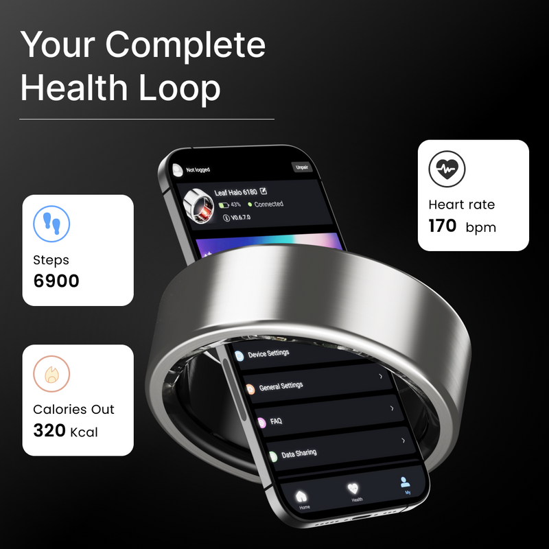 LEAF HALO SMART RING (LUNAR SILVER) + SIZING KIT - Leaf Studios