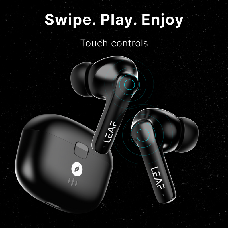 LEAF BUDS X268 CARBON BLACK TRUE WIRELESS EARBUDS - Leaf Studios