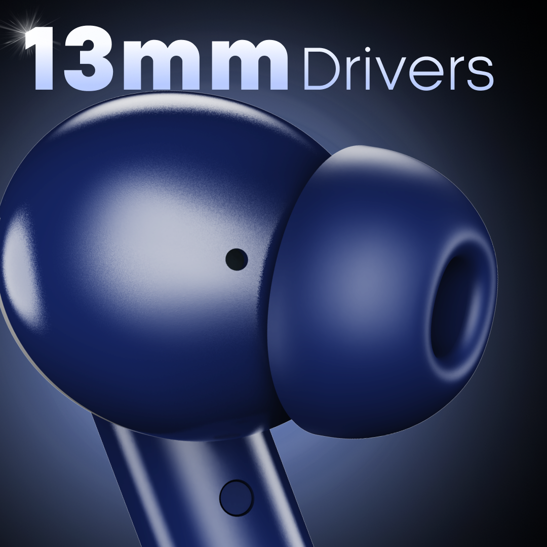 Leaf Buds X514 Wireless Earbuds with ANC & Dual Pairing (Midnight Blue)