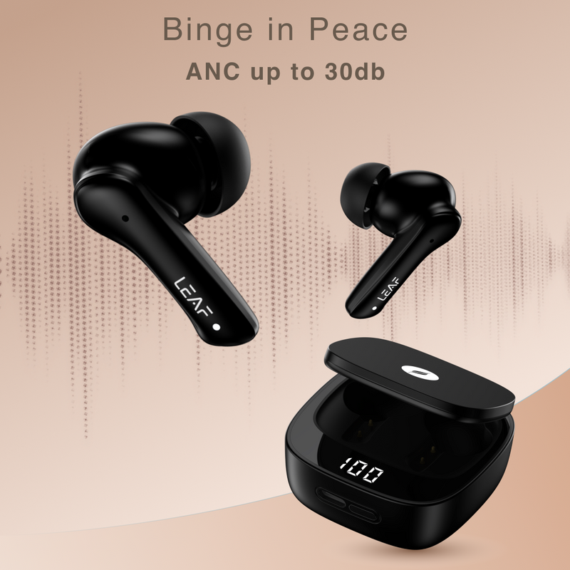 Combo: LEAF BUDS X614 ANC  + LEAF BUDS X121 (CARBON BLACK) - Leaf Studios
