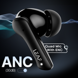 LEAF BUDS X614 ANC TRUE WIRELESS EARBUDS (CARBON BLACK) - Leaf Studios