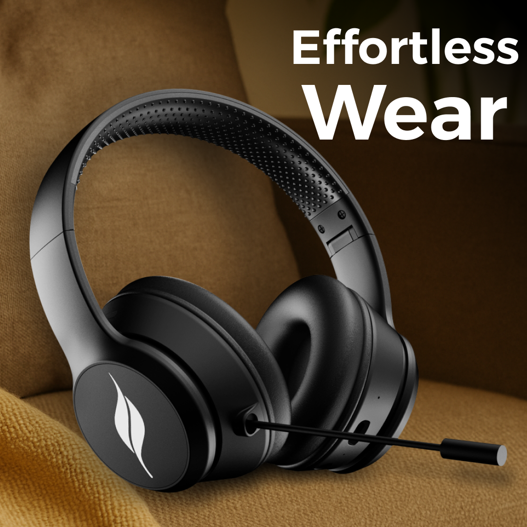 LEAF BASS X414 WIRELESS HEADPHONES- CARBON BLACK