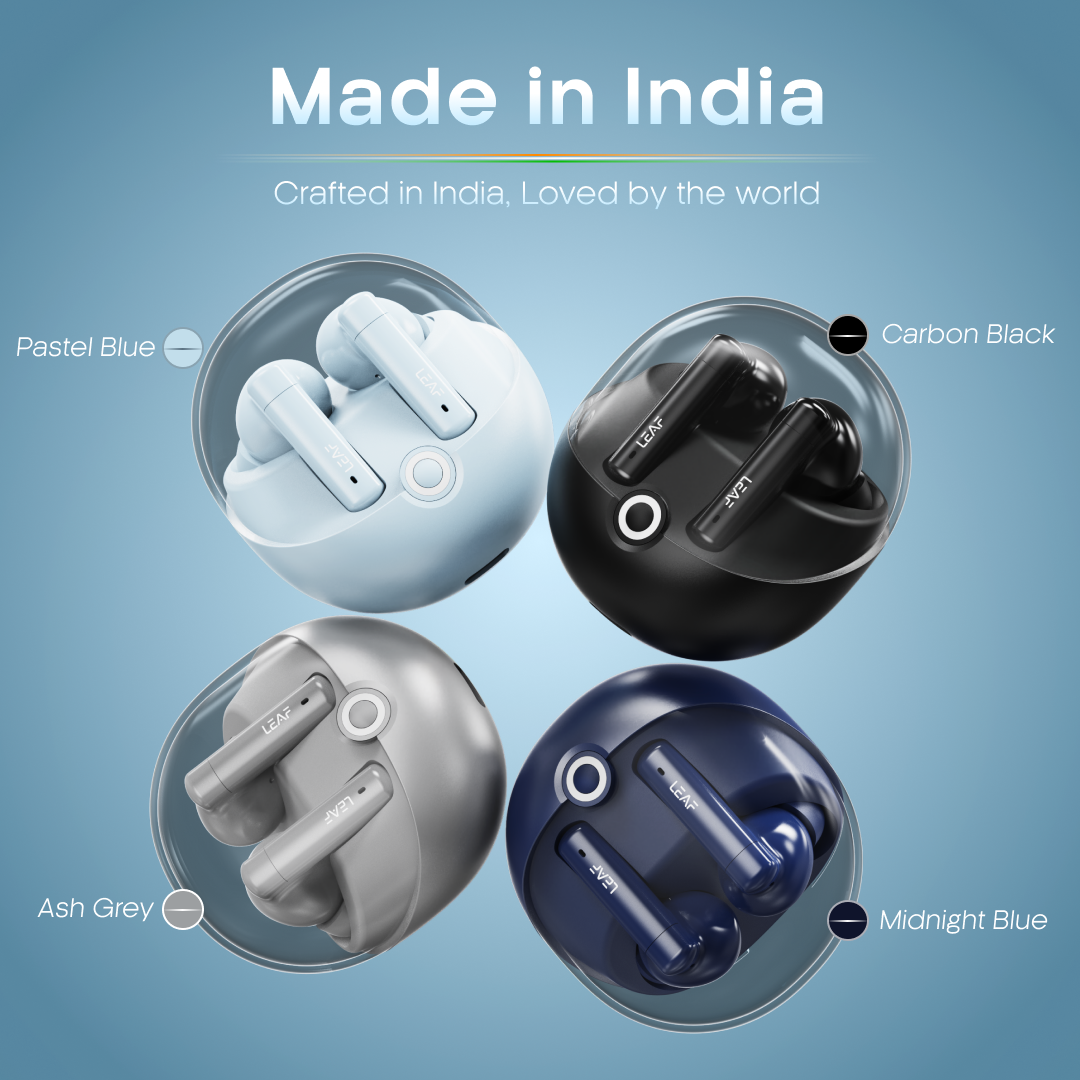 Leaf Buds X514 Wireless Earbuds with ANC & Dual Pairing (Pastel Blue)