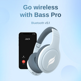 LEAF BASS PRO WIRELESS HEADPHONES-AQUA GREY - Leaf Studios