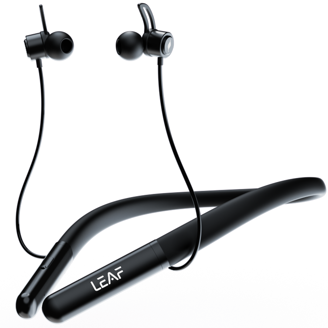 Leaf Rush X342 Wireless Neckband Earphones (Carbon Black)