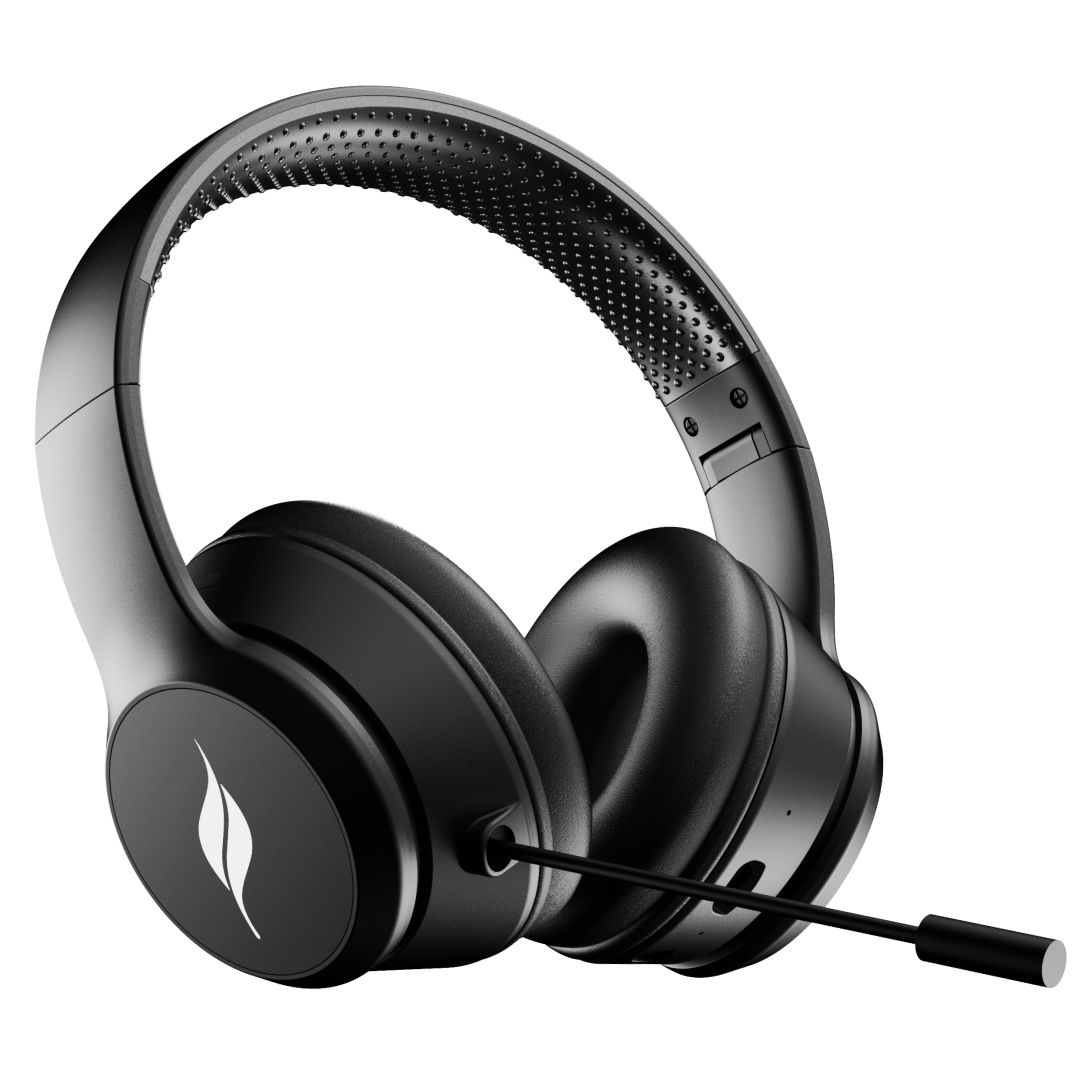 LEAF BASS X414 WIRELESS HEADPHONES- CARBON BLACK