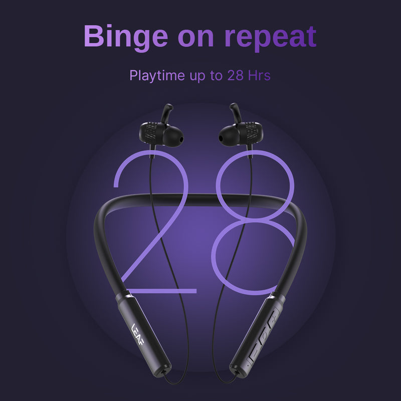 LEAF RUSH X214 CARBON BLACK WIRELESS EARPHONES - Leaf Studios