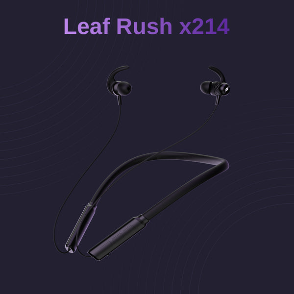 LEAF RUSH X214 CARBON BLACK WIRELESS EARPHONES - Leaf Studios